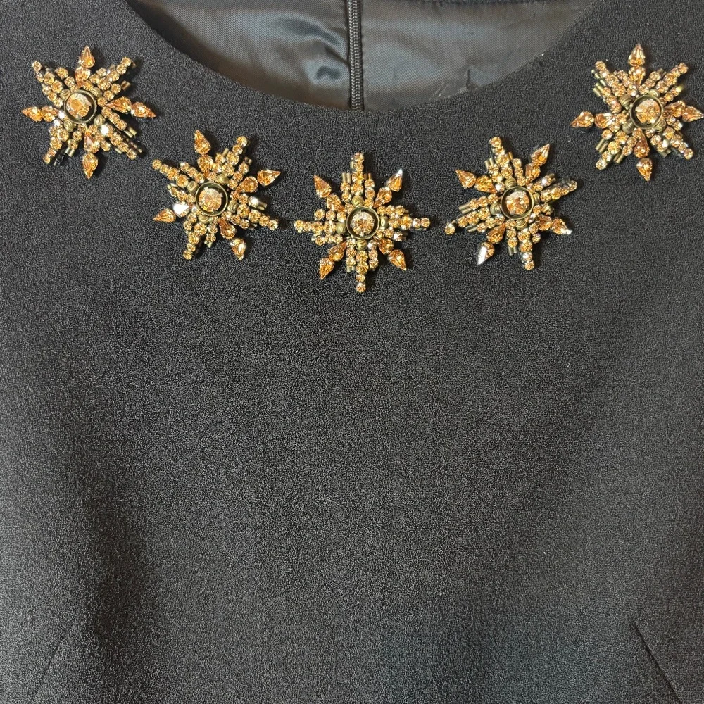 Alexander McQueen Black Mini Dress Embellished Long sleeves Size 6 - Picture 6 of 8